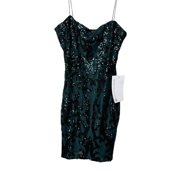 NEW Lovely day hunter green short sequin homecoming prom dress - Picture 5 of 9